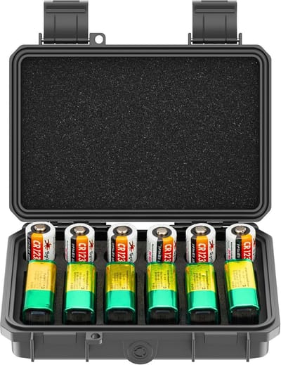 12 sleuven 9 V & CR2 CR123A lithium batterij organisatiekoffer waterdichte harde koffer voor CR17345/CR123(CR16340)/CR18350/CR15H270 accuhouder voor huishouden outdoor camping vissen