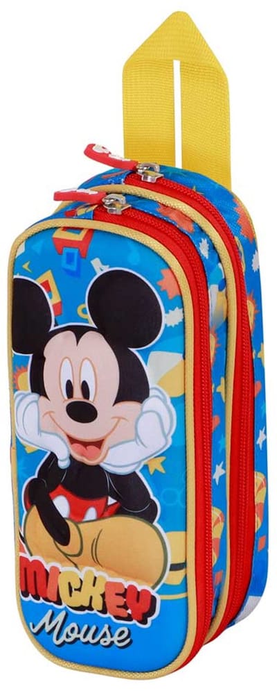 Karactermania - Disney - Mickey Mouse - 3D Pennenzak - Potloden Etui met Dubbele Rits - Pennenetui - blauw