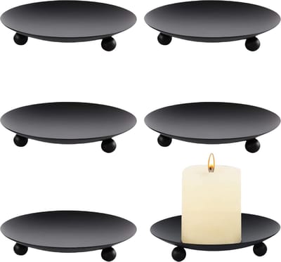 La'Moussawi ® Elegante Set van 6 Metalen Kaarsenhouders voor Stompkaarsen - Perfect voor Decoratieve Tafeldecoratie
