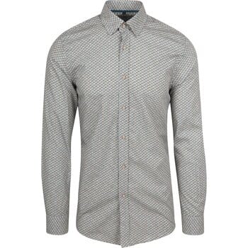 Suitable Overhemd Print Blauw - Maat XXL - Heren - Casual Shirt