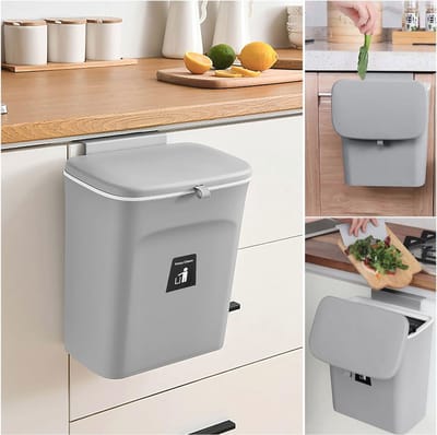 9L Vuilnisemmer met Deksel voor Keuken, Hangende Prullenbak voor Deur en Kamer