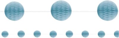 UNIQUE - Slinger met lichtblauwe honingraatballen van papier 2,13 m