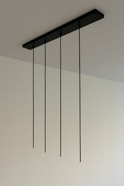 ByMus - Plafondbalk - Plafondplaat Zwart - 100cm - 4-lichts - Afdekplaat plafond