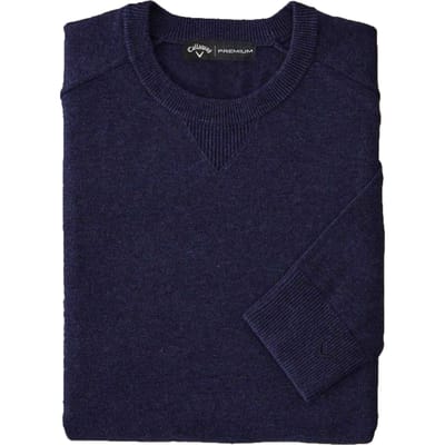 Callaway Effen herentrui met lange mouwen van merinowol (Indigo Mergel)