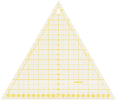 Quiltliniaal Driehoek - Stof Snijsjabloon - Nauwkeurig Quilten - 8 Inch Acryl - 23 x 23 cm - Geel