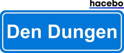 Hacebo - Plaatsnaam Sticker - 29x10 CM - Den Dungen sticker - Verkeersborden sticker - grappige cadeaus - Den Dungen