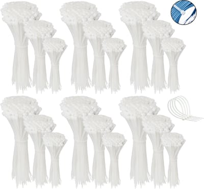 Polyamide kabelbinders, Tie Rips, witte kabelbinders set 3,6 mm / 1800 stuks