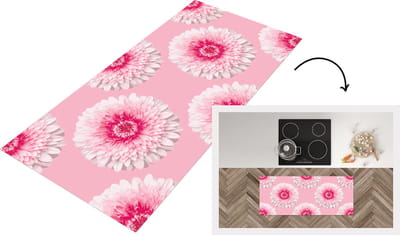 Keukenloper - Loper keuken - Meiden - Bloem - Roze - Patronen - 120x50 cm - Keukenloper vinyl