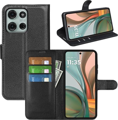 MobyDefend Hoesje - Geschikt voor Motorola Moto G75 - Kunstleren Wallet Book Case (Sluiting Voorkant) - Zwart