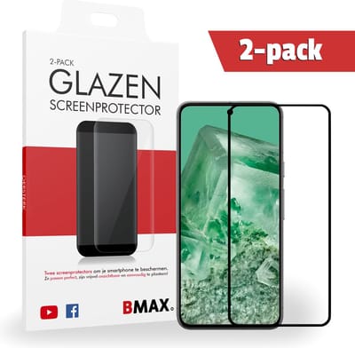 2-pack BMAX Screenprotectors geschikt voor Google Pixel 8 - Van gehard glas - Samsung screenprotectors - Telefoonaccessoires - Telefonie & Accessoires - Beschermglas - Glazen screenprotectors