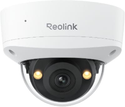 Reolink 4K/8MP PoE IP-beveiligingscamera, turret-bewaking, kleurennachtzicht met 3000K spots, IK10 vandalismebestendig, persoons-/voertuig-/huisdierdetectie, tot 512 GB microSD-kaart, geen PT-ondersteuning