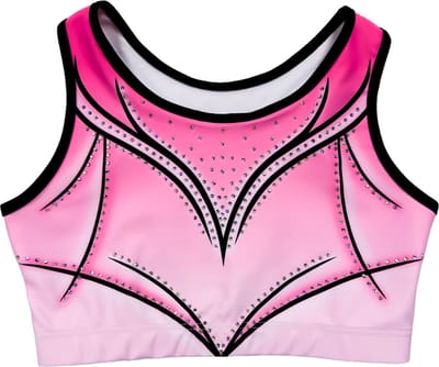 Sparkle&Dream Turntopje Claire Roze Zwart - Maat ALA XS/S - Gympakje voor Turnen, Acro, Trampoline en Gymnastiek