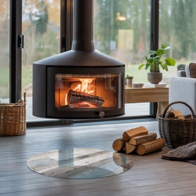 Coloray Vloerplaat Houtkachel - Plaat onder Houtkachel - 60 cm x 60 cm - Kachel Onderplaat - Grijs Vloerplaat Kachel - Vloerplaat Voor Kachel - Onderplaat Kachel - Houtkachel Vloerplaat - Plaat Kachel
