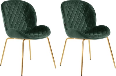 Mia-Eetkamerstoel - Set van 2 - Donkergroen