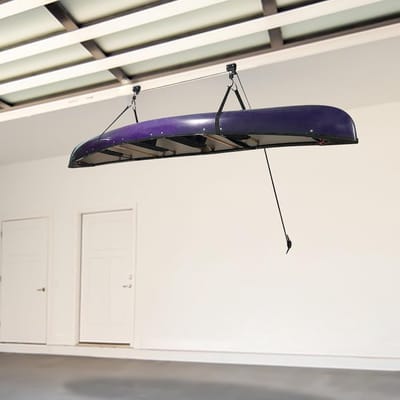 Kajak-plafondlift - Fietslift Garage - Ruimte Besparen - Draagkracht 57 kg - 16m Touw - Zwart