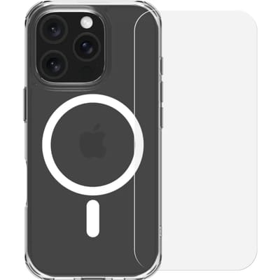 BlueBuilt Protective Back Cover met MagSafe iPhone 16 Pro + Screenprotector Glas