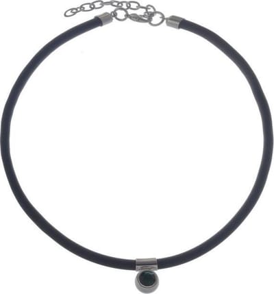 Behave - Ketting met zwart koord en groene steen - Trendy cadeau