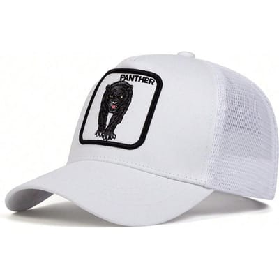 Unisex Luipaard Borduurwerk Baseball Net Petten Lente En Zomer Buiten Verstelbaar Casual Petten Zonbescherming Pet white
