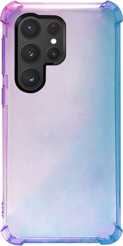 ADEL Siliconen Back Cover Softcase Hoesje Geschikt voor Samsung Galaxy S22 Ultra - Kleurovergang Blauw Paars