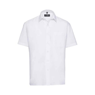 Russell Collection Heren Poplin Easy-Care overhemd (Wit)