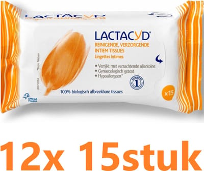 Lactacyd Verzorgende Tissues - Intieme Doekjes - 12x 15 stuks - intieme hygiëne
