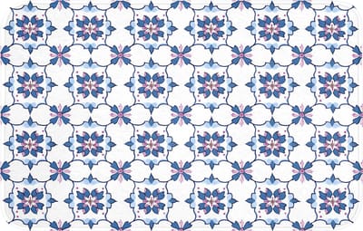 Badmat 80x50 cm - Antislip - Modern - Patroon - Blauw - Roze - Badmatten voor badkamer - Badkamermat - Douchemat - Badkamer mat