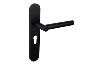 Lavuzo deurkruk Grosetto Zwart met afgerond schild PC55 | Per set | Deurklink met schild
