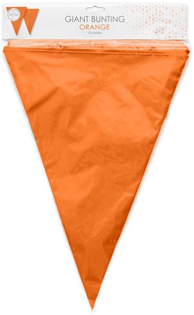 6x Mega vlaggenlijn oranje 30cm x 45cm 10 meter - Koningsdag Reuze vlaggenlijn - vlaglijn mega thema feest verjaardag optocht festival