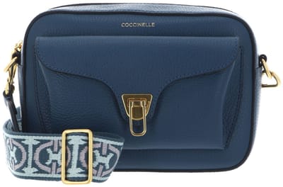 COCCINELLE Leren schoudertas Beat Soft Ribb Crossbody Bag Grained Leather Deep Blue blauw