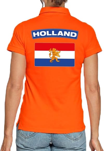 Holland supporter poloshirt / polo t-shirt oranje voor dames - Koningsdag kleding/ shirts S