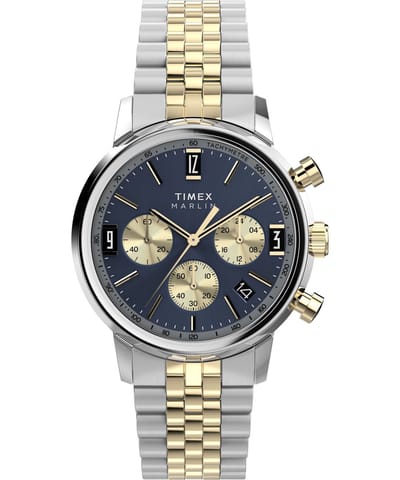 Timex Marlin® Quartz Chronograph Kwarts Analoog Horloge Twee Toon Case: 100% Stainless Steel | Armband: 100% Stainless Steel 40 mm TW2W59900AJ, TW2W60000AJ, TW2W60200AJ