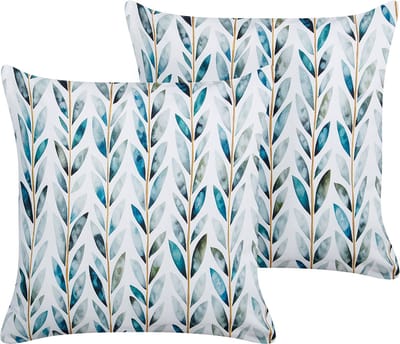 LOANO - Sierkussen set van 2 - Wit/Groen - Polyester