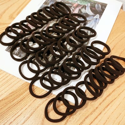 100 stuks Hoge Elasticiteit Natuurlijke Lus Haar Elastiekje, Naadloze En Niet-Beschadigende Handdoeklus, Eenvoudige En Veelzijdige Elastische Hoofdband 100pcs wit