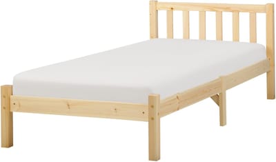 FLORAC - Bed - Lichtbruin - 90 x 200 cm - Dennenhout