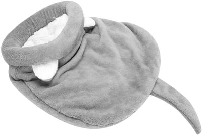 Cat Sleeping Bag - Soft Plush Self Warming Washable Cat Beds - Snuggle Sack Blanket Mat for Cat and Puppy (Gray)