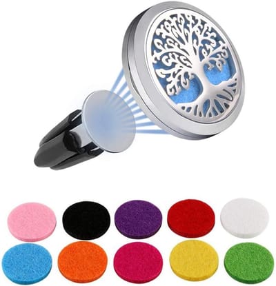 Aromatherapie Olie Diffuser voor Auto, Kantoor en Thuis - Magnetische Luchtverfrisser met 10 Navullingen en Geur Pads