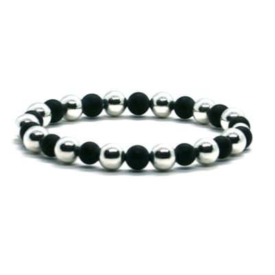 Heaven Eleven KIDS - meisjes - armband - zilver - 925 - matte onyx - 7mm - 15cm