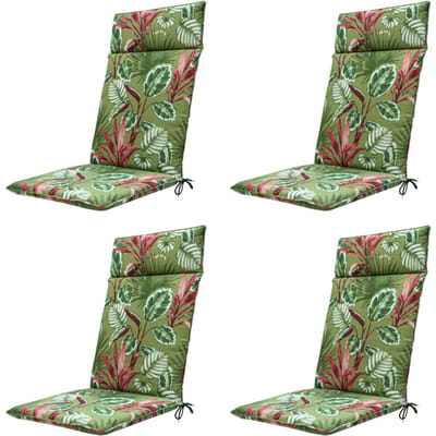 Madison - Tuinstoelkussen Hoge Rug Cala green - Ca. 120x50 cm - Set van 4