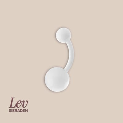 Lev Sieraden - PTFE/Bioflex Banana barbell retainer piercing van 1.6 x 10 mm met 5 en 8 mm balletjes - Navel piercing - zwangerschaps piercing