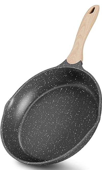 28 cm Inductiekookpan met Antiaanbaklaag en Hittebestendig Houten Handvat - Geschikt voor Alle Kookplaten