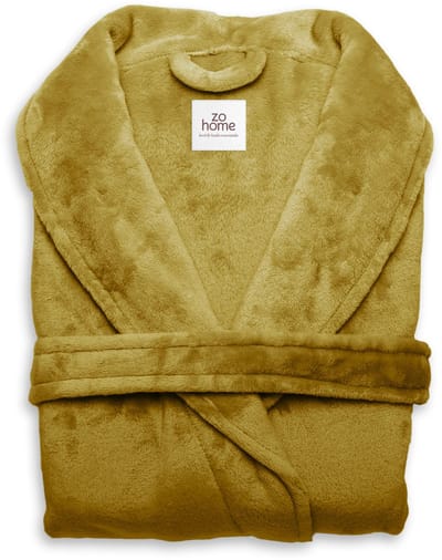 Zohome Badjas Cara - Kamerjas voor Dames en Heren - Maat S - Ochtendjas - Geschikt voor de Sauna - Goud