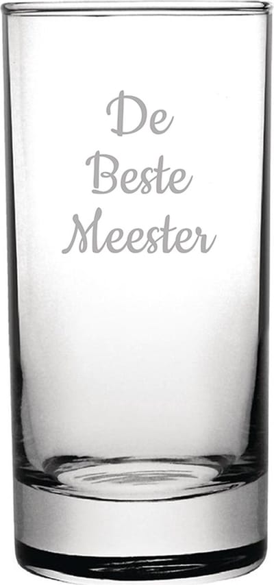 Gegraveerde longdrinkglas 28,5cl De Beste Meester