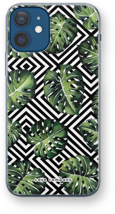 Case Company® - Hoesje geschikt voor iPhone 12 mini hoesje - Geometrische jungle - Soft Cover Telefoonhoesje - Bescherming aan alle Kanten en Schermrand