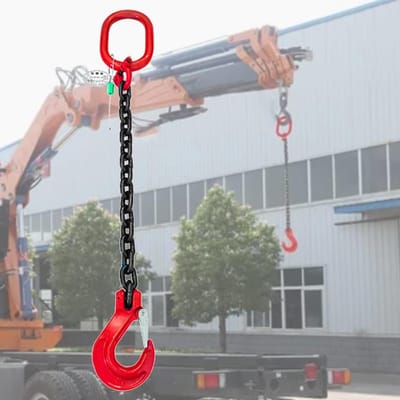 Ketting Hefslinger - Enkele Been - Zwaar Werk - Zelfborgende Haken - Tot 11 Ton - Zwart