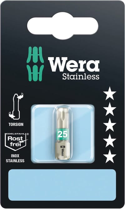 Wera 3867/1 TS SB SiS 05073624001 Torx-bit T 27 RVS D 6.3 1 stuk(s)