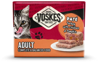 Voskes Original Paté Adult Kalkoen & Kip & Pompoen - 8 x 95 gr