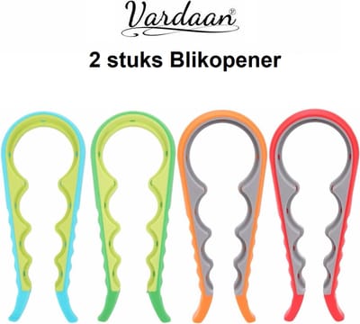 Blikopener - 2 stuks Professionele Dopopener - Vardaan Pottenopener - Universeel & Effectief - Multifunctionele Grip -  4 in 1 Dekselopener - Reuma Hulpmiddel - Voor Zwakke Handen - Geschenkidee