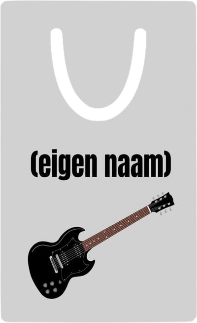 Hacebo® - zwarte elektrische gitaar met eigen naam metalen boekenlegger - Gitaar - muziek liefhebbers - gitaristen - gitaar liefhebbers - verjaardag - cadeau - kado Bladwijzer boekenleggers - 7.6 cm x 5cm