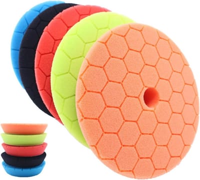 Polijstpads Set - Schuim Spons - Auto Glans Herstellen - Herbruikbaar Materiaal - 5 Stuks 15 cm - Meerkleurig