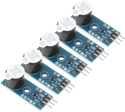 Jhubersproducts - Buzzer Module - Alarm Sensor - Actieve Waarschuwing - 5 Stuks - Geluidssignaal - DC 3.3V-5V - Geschikt voor Elektronica Projecten
